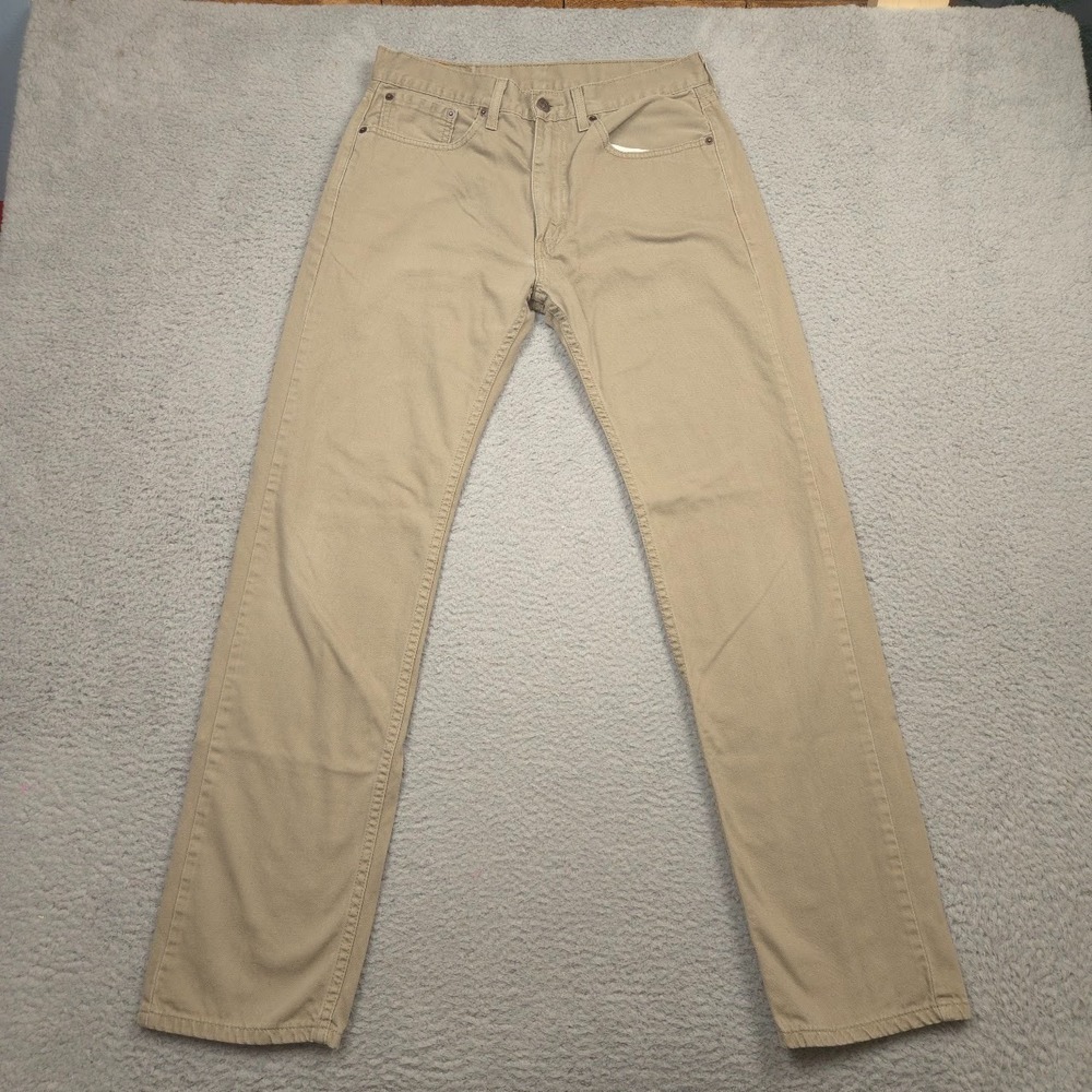 Levi's 505 Khaki Beige Jeans 32x33 Straight Leg Workwear Casual Cotton‎
